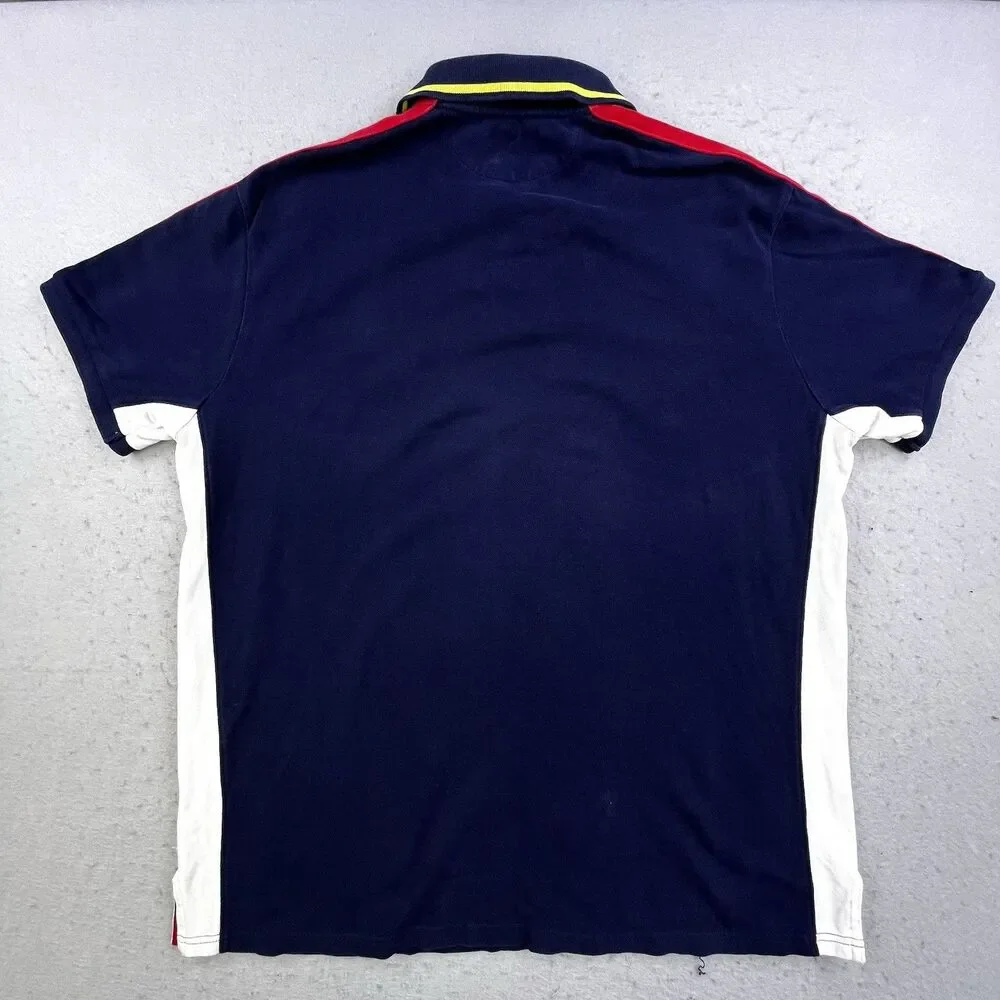 Polo Ralph Lauren Polo Shirt XL Navy Blue Cookie Crest Patch Custom Fit Preppy